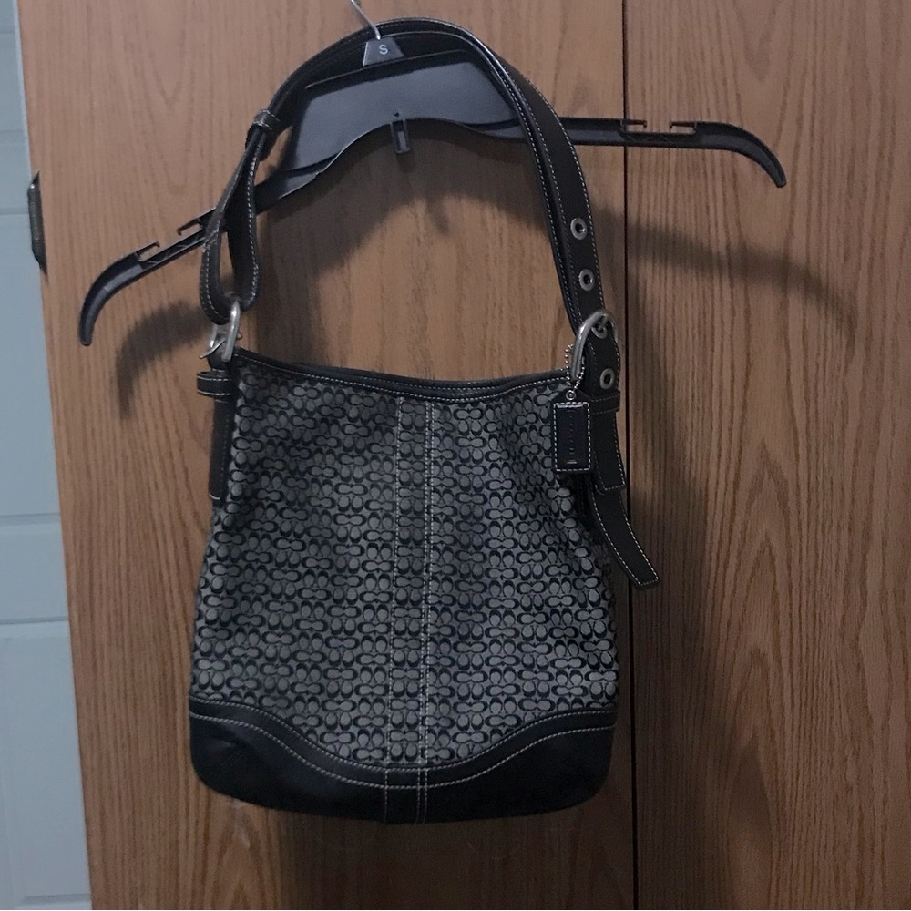 COACH BALCK AND GREY CROSSBODY BAG